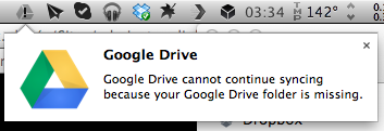 'Google Drive start up error'